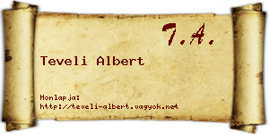 Teveli Albert névjegykártya